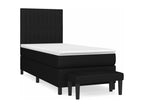 Sommier à Lumenao de lit avec matelas Noir 90x190 Tissu LIXT13154