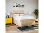 Sommier à Lumenao de lit avec matelas Crème 140x200 cm Tissu BVBK58423