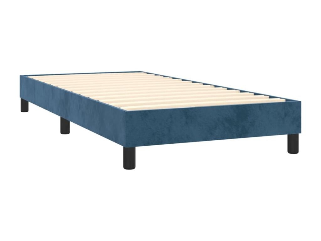Upholstered bed base and mattress, Dark Blue, 80x200 cm, Velvet, XSXT96608