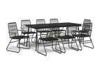 9-piece black rattan PVC garden dining set UJAC70548