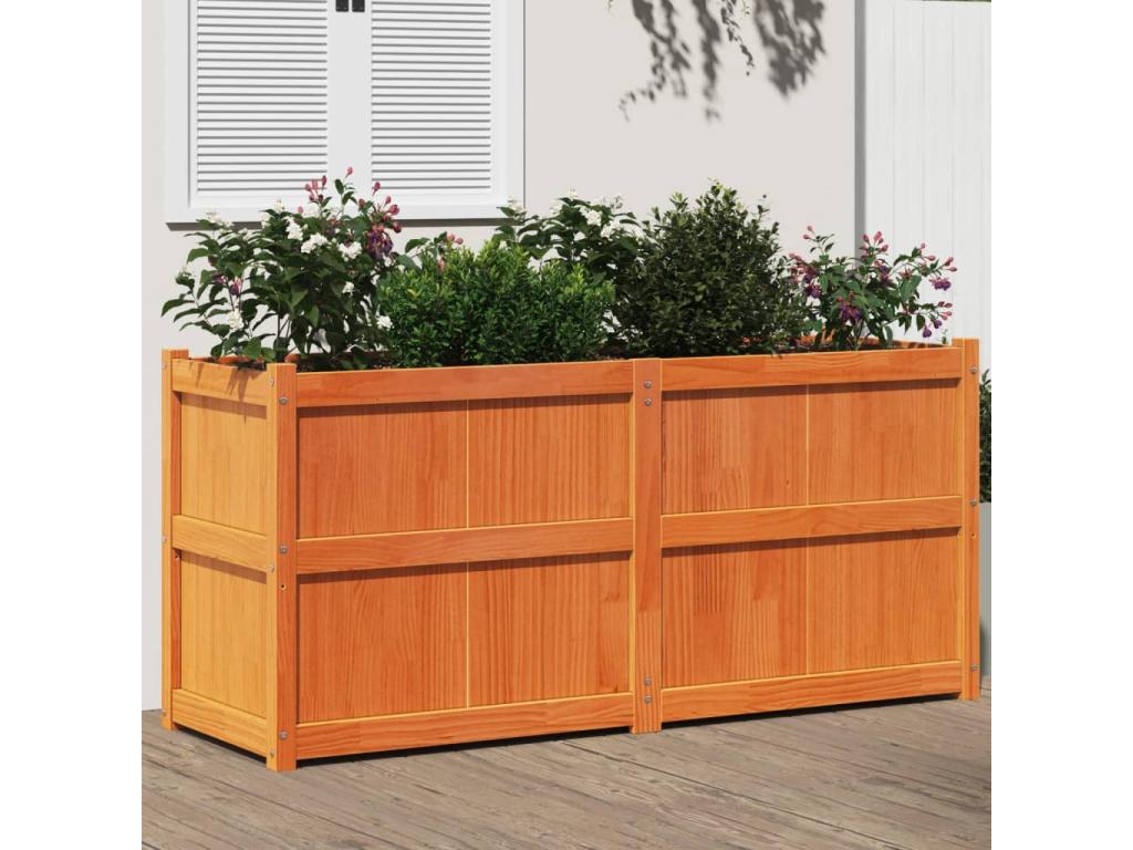 Jardinière marron 150x50x70 bois de pin massif KKKM79321