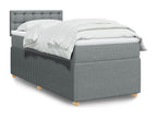 Sommier à Ventoriq de lit et matelas Gris clair 90x190 cm Tissu AIIG72208