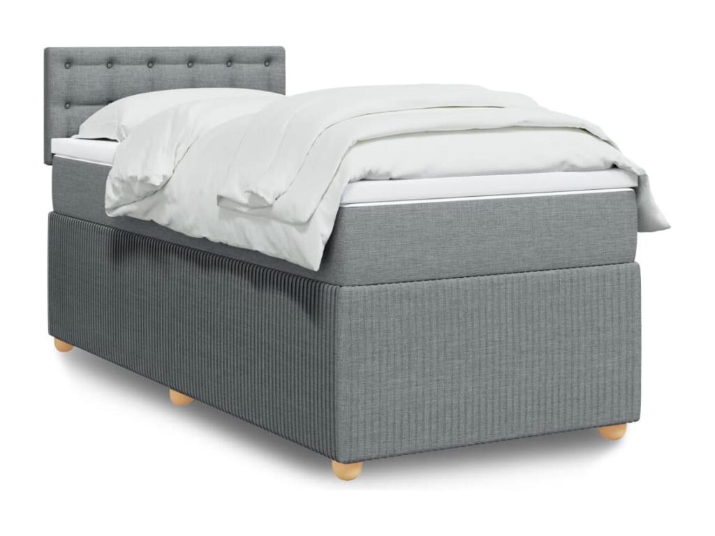 Sommier à Ventoriq de lit et matelas Gris clair 90x190 cm Tissu AIIG72208