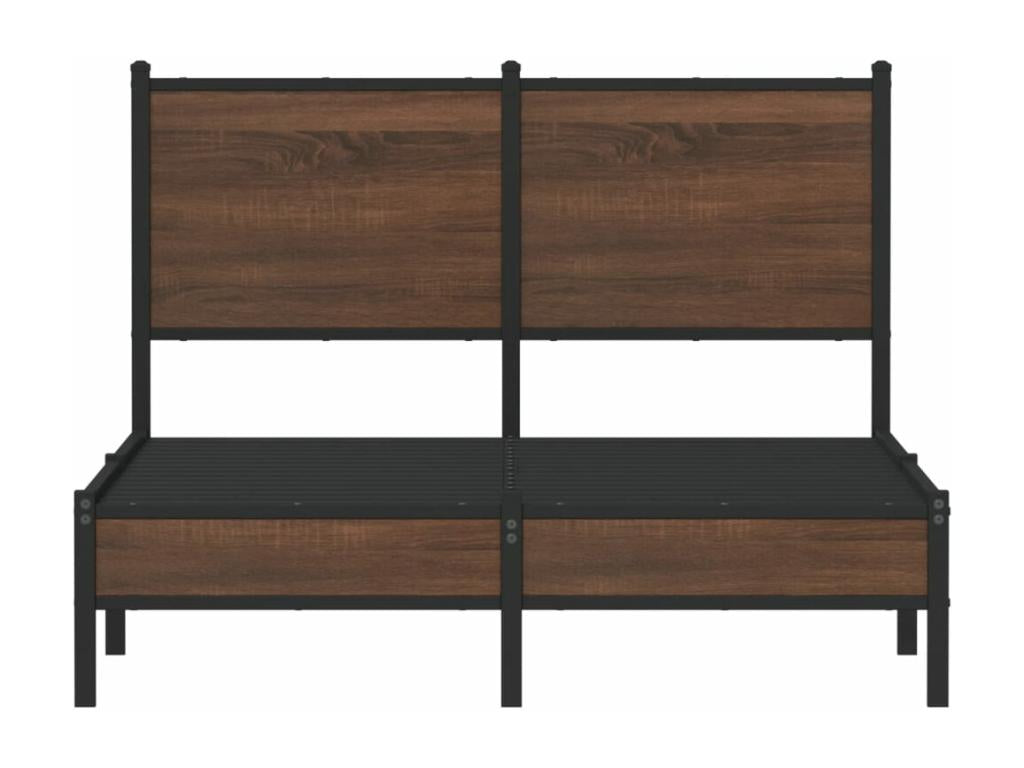 Cadre de lit en métal sans matelas chêne marron 120x200 cm CVLN09593