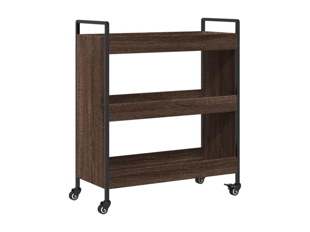 Kitchen trolley, brown oak, 70x30x82, engineered wood, QURF15374