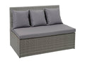 Canapé en polyrotin 2 places Lumenao-G16 banc fauteuil gastronomie 120 cm - gris coussin gris foncé FNCR86600