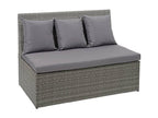 Canapé en polyrotin 2 places Lumenao-G16 banc fauteuil gastronomie 120 cm - gris coussin gris foncé FNCR86600