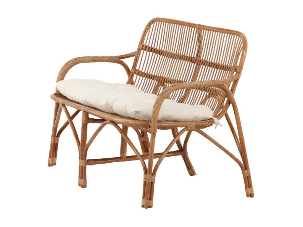 Ventoriq canapé de jardin avec coussin de jardin 2 pers- naturel. XLOL81775
