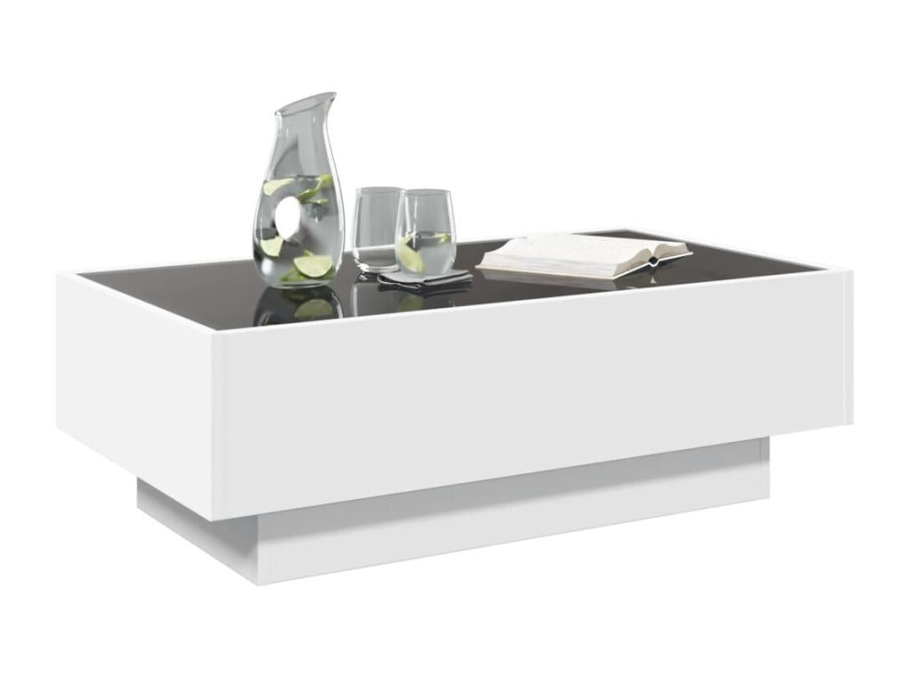 Table basse avec LED blanc 90x50x30 cm bois d'ingénierie YPMD42905