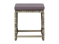 4-piece garden stools with cushions, Grey woven resin NHJK09924