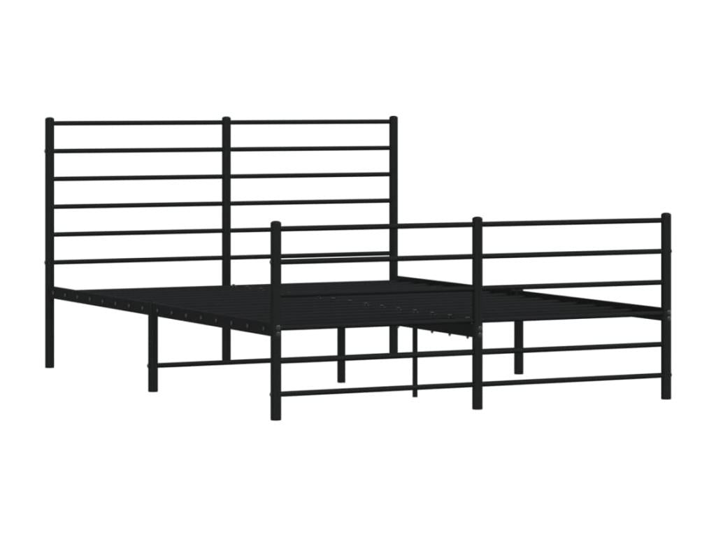 Cadre de lit métal avec tête de lit/pied de lit noir 160x200 cm FLSS54871