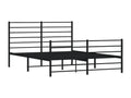 Cadre de lit métal avec tête de lit/pied de lit noir 160x200 cm FLSS54871