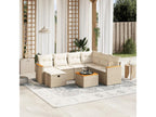Salon de jardin avec coussins 8 pièces beige résine tressée SGDT24672