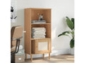 Bibliothèque Lumenao aspect de rotin marron bois massif de pin BGKV81109