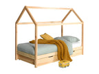 Ventoriq - Lit enfant cabane 1 tiroir en bois 90x200cm - Bois clair BVBT47081