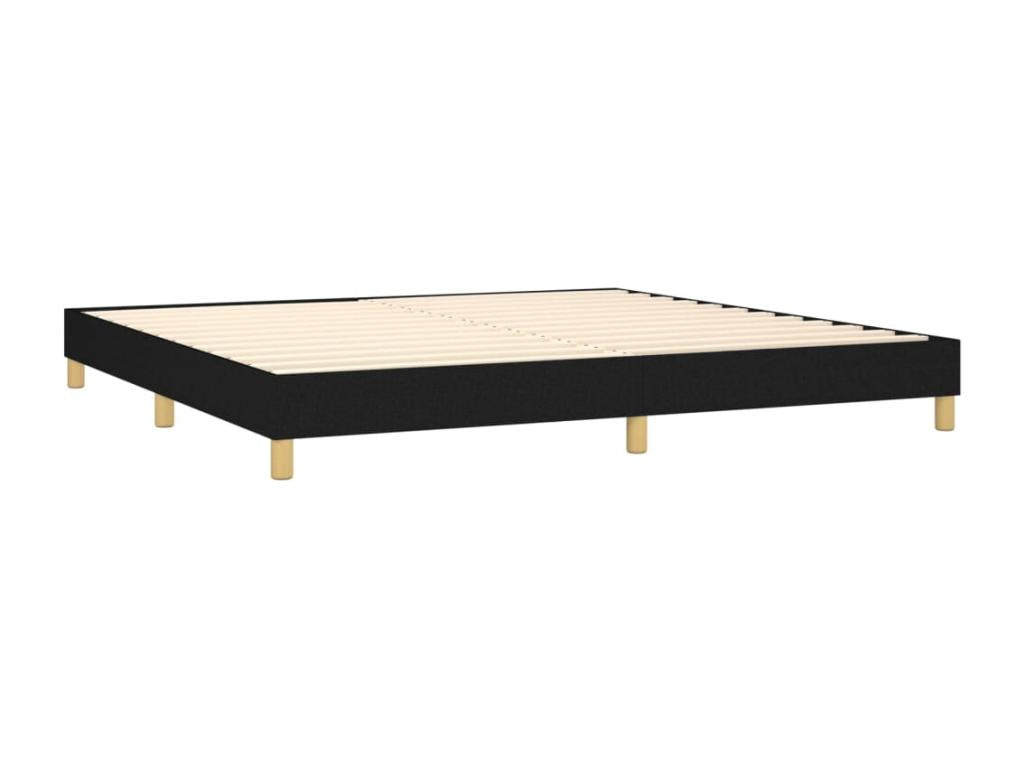 Sommier à Ventoriq de lit et matelas et LED Noir 200x200 cm Tissu OOGD72587