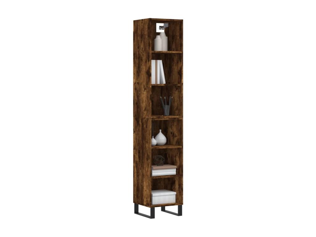 Buffet haut Chêne fumé 34.5x32.5x180 cm Bois d'ingénierie VEVR82777