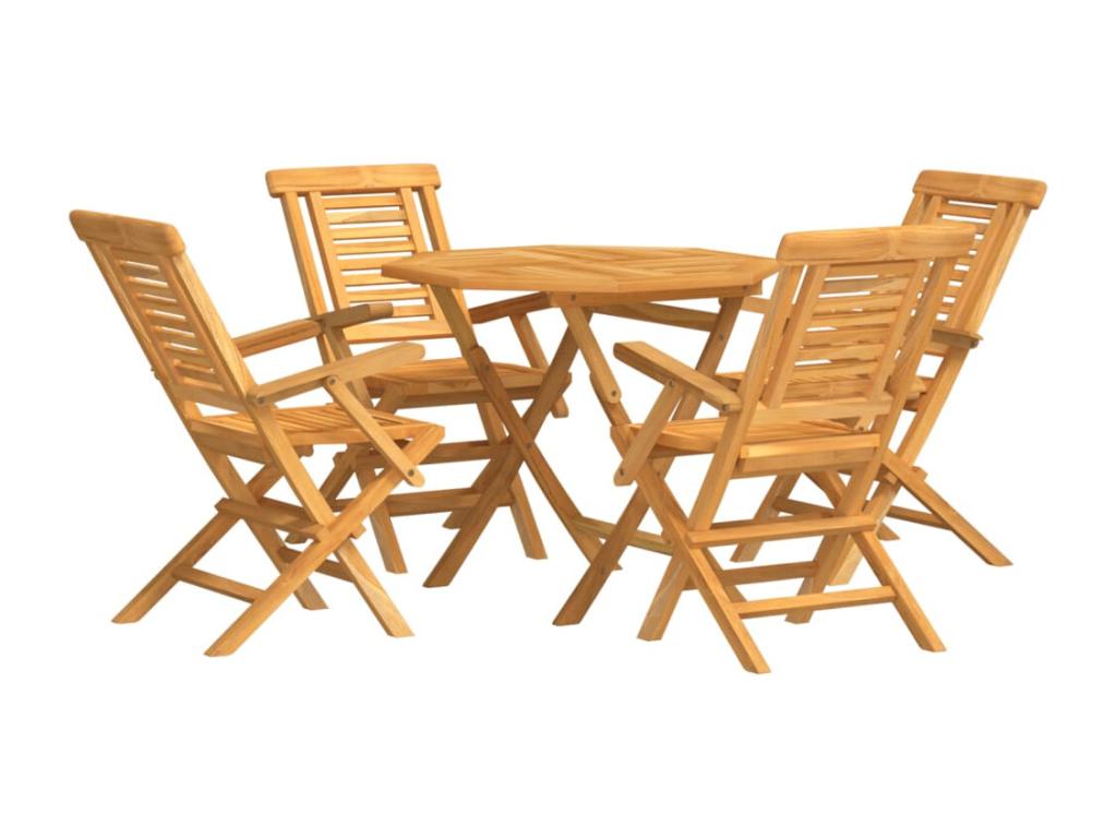5-Piece Garden Dining Set Solid Teak Wood AQHO88315