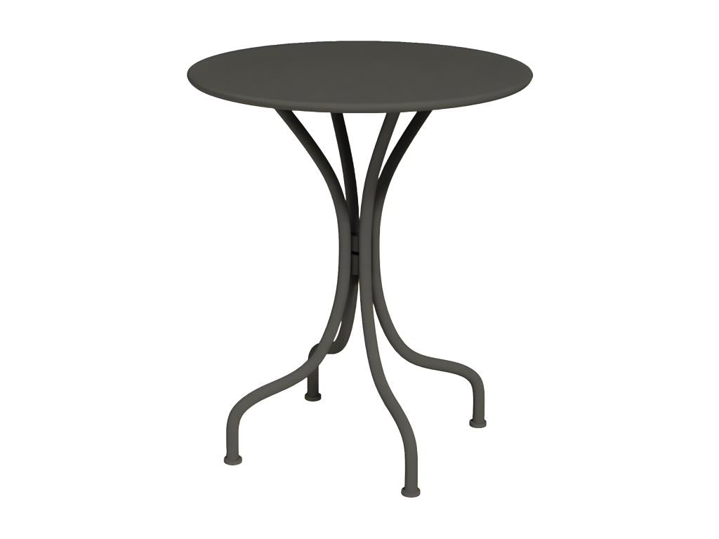 Round garden table, 60cm diameter, in metal - Anthracite grey - Ventoriq NRGT00973
