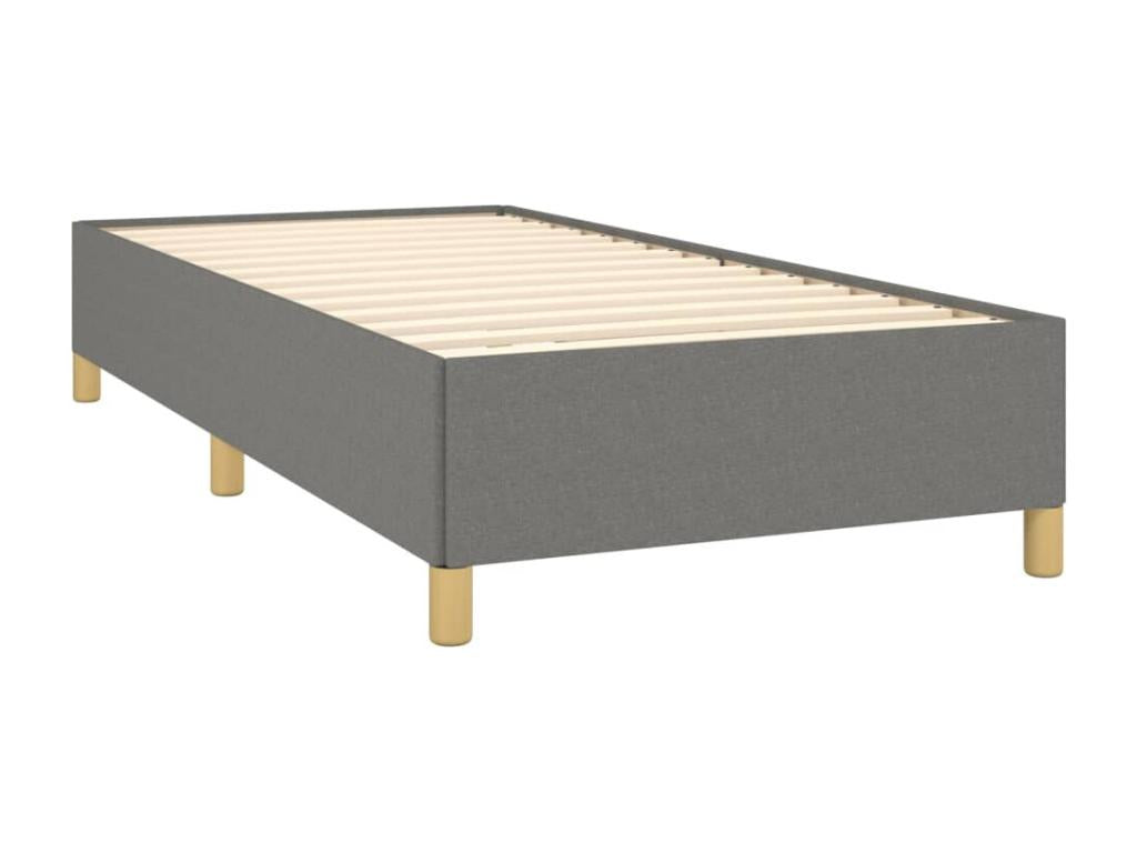 Lit à sommier tapissier et matelas Gris foncé 90x190 cm Tissu QCXC77219