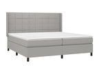 Sommier tapissier matelas et LED Gris clair 200x200 cm Tissu YKZH00898