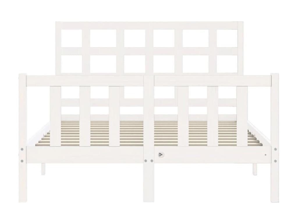 Cadre de lit sans matelas blanc bois de pin massif YEDQ76049