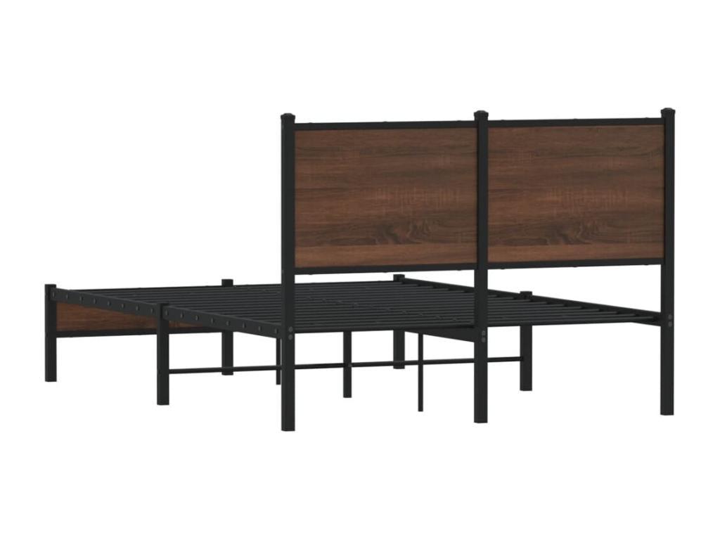 Cadre de lit en métal sans matelas chêne marron 120x200 cm CVLN09593