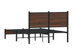Cadre de lit en métal sans matelas chêne marron 120x200 cm CVLN09593