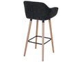 2x tabouret de bar Lumenao T381 chaise bar/comptoir avec dossier - tissu gris foncé NASG84329