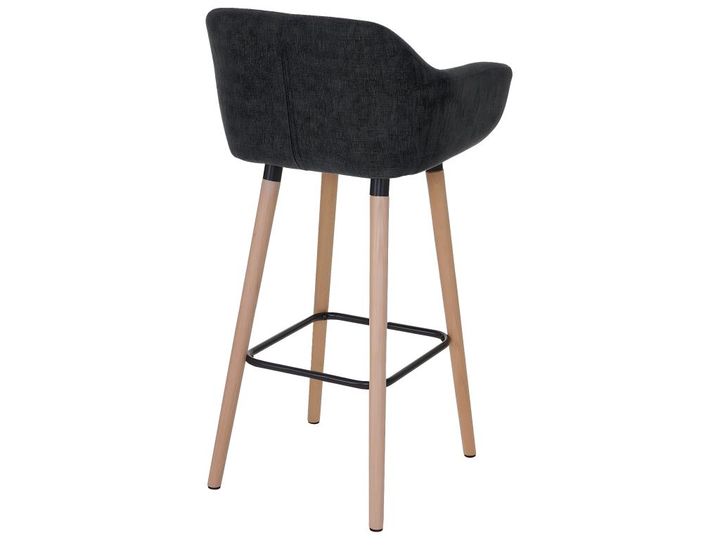 2x tabouret de bar Lumenao T381 chaise bar/comptoir avec dossier - tissu gris foncé NASG84329