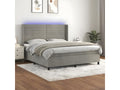 Sommier à Lumenao de lit matelas et LED Gris clair 180x200 cm LUWF75038