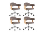 Ventoriq set of 4 swivel dining chairs, bentwood and fabric, RQWV45308