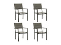 4-piece garden chairs, textilene and steel, grey and anthracite LAPN55432
