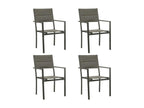 4-piece garden chairs, textilene and steel, grey and anthracite LAPN55432