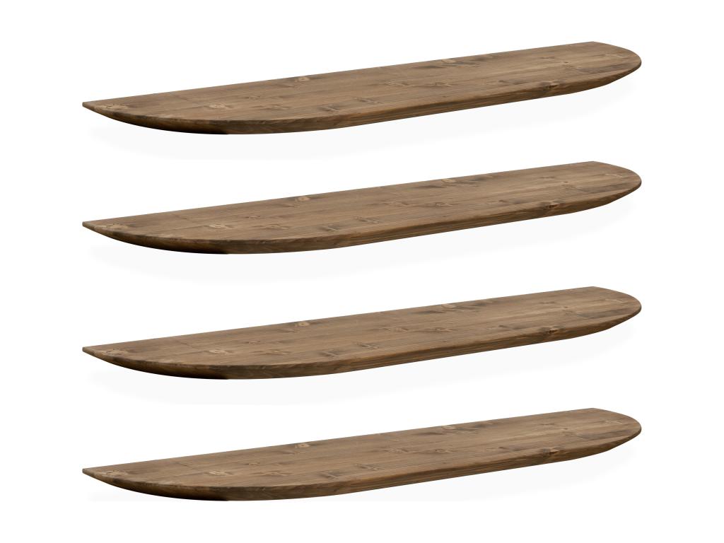 Ensemble 4 étagères en bois de sapin vieilli 200x3.2cm - Lumenao XZWK81559
