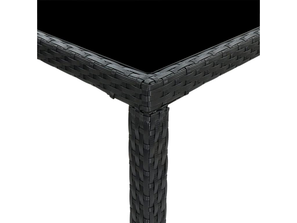 7-piece garden bar set and cushions, black woven resin RLCZ02874