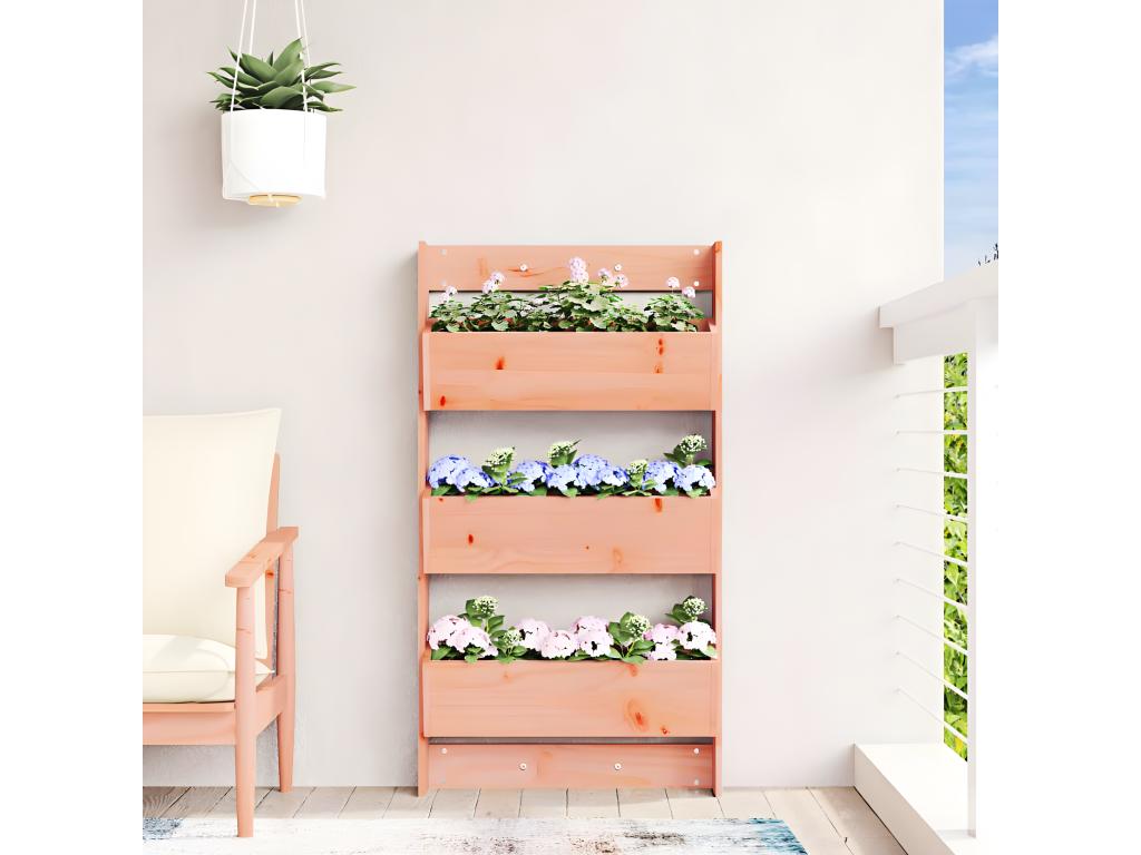 Jardinière murale 3 niveaux 60x18.5x110 bois Ventoriq massif JIOP53325