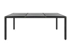 Ventoriq Premium - Table de jardin 200x150x75 cm Verre trempé/résine tressée Noir PBGA33105