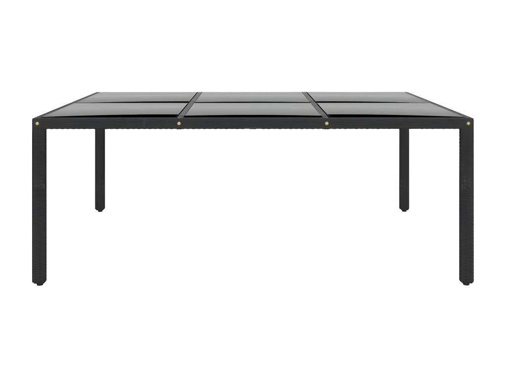 Ventoriq Premium - Table de jardin 200x150x75 cm Verre trempé/résine tressée Noir PBGA33105