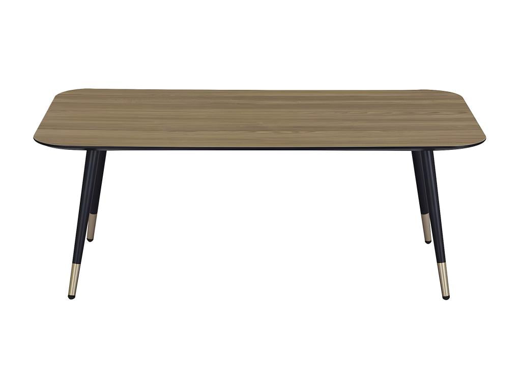 Table basse rectangulaire dimensions 110x60 cm en finition mélaminé imitation chêne - Ventoriq UKBY49129