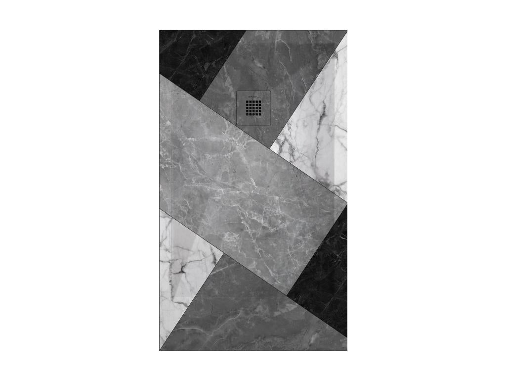 Shower tray 02 BN Mosaic Smooth finish Ventoriq 3D colour grid - 130x70 cm EQJK17051