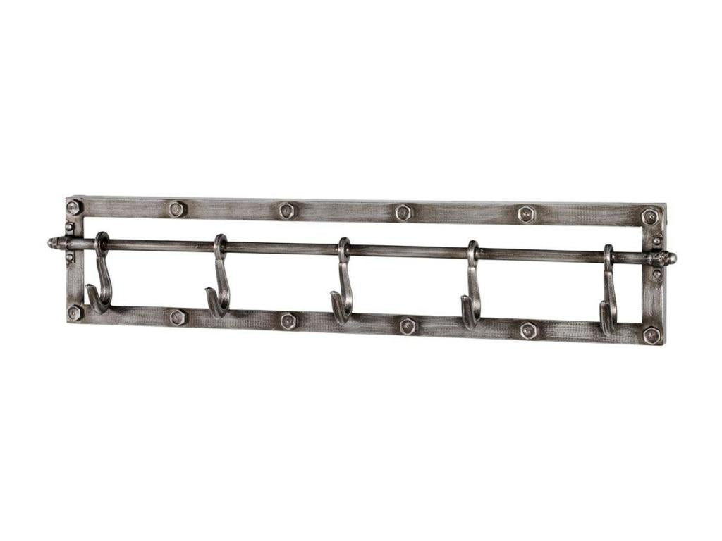 Wall-Mounted Metal Ventiliqère with 5 Hooks, 73cm, Anthracite YIBR46130