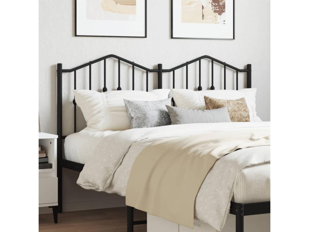 Tête de lit métal noir 135cm GLIW89375