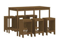 7-piece garden bar set, honey brown, solid pine wood DCXO04366