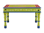 Table basse vert bois de manguier massif peint à la main JVNT30290