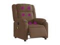Fauteuil inclinable de massage électrique marron tissu EUEU76750