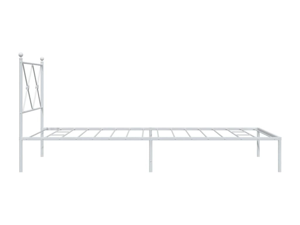Cadre de lit métal avec tête de lit blanc 100x200 VKTD90127