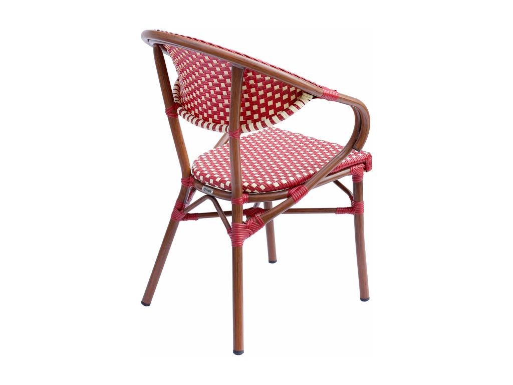 Fauteuil de bistrot parisien en aluminium rouge RHTE58906