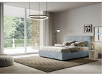 Lumenao microfiber upholstered bed - Light blue - 120x190 - Optional storage box KFAH34780