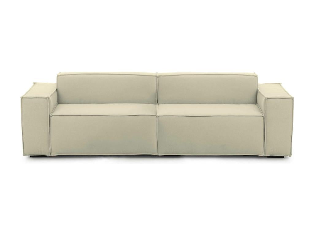 Canapé fixe Lumenao canapé modulable linéaire 3 places Made in Italy Canapé de salon moderne en tissu 260x95h70 cm Beige CVKP99403